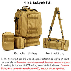 50L Tactical Backpack,Men's Military Backpack,Mochila Militar 50 litros,Outdoor Hiking