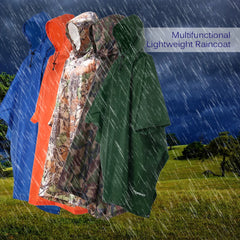 3 in 1 Raincoat Backpack Rain Cover Rain Coat Hood Cycling Rain Cover Poncho