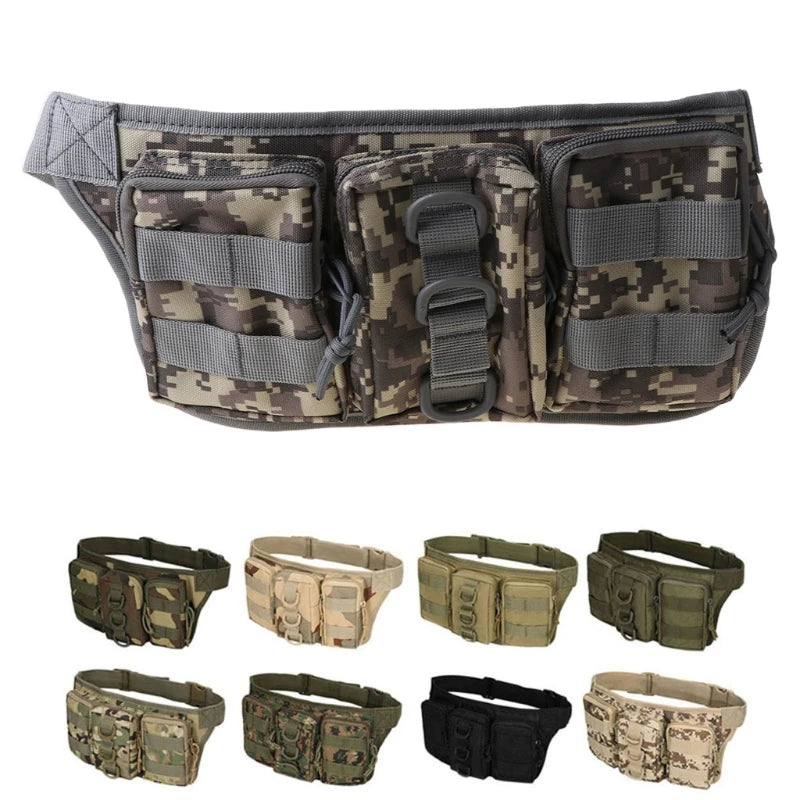 Men Outdoor Utility Tactical zipper Waist Pack Pouch Military Camping Hiking Bag Belt
