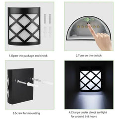 6 LED Solar Light Outdoors Motion Wall Lamp Waterproof Solar Powered Garden Fence