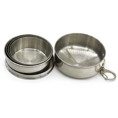 60ml/150ml/250ml Stainless Steel Camping Folding Cup Portable Outdoor Travel