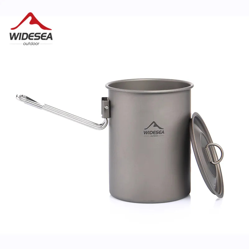Widesea Camping Cookware Titanium Tableware Tourist Pot Outdoor Cooking Cup