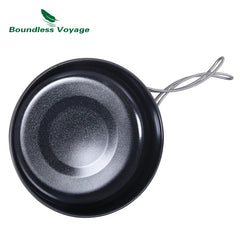Boundless Voyage Non-stick Frying Pan Titanium Skillet Camping Pan Outdoor Ultralight