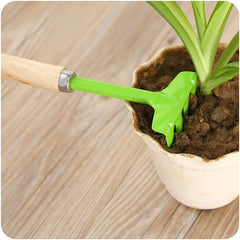 3Pcs Kids Candy Color Garden Tools Mini Metal Trowel with Wooden Handle Gardening