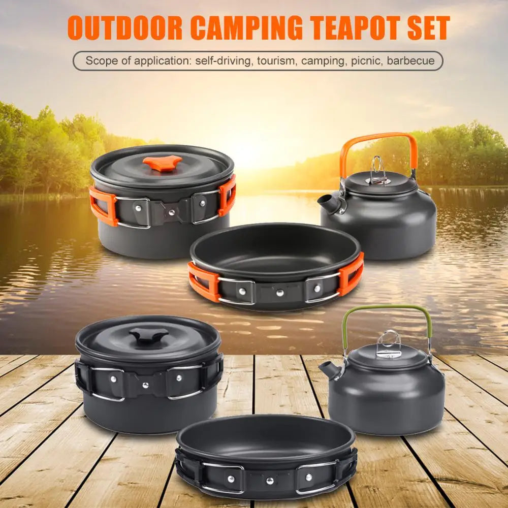 Picnic Camping Cookware Ultra-Light Portable Outdoor Water Kettle Pan Pot Travel