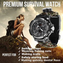 Outdoor Tactical Survival Watch Wristband Bracelet Camping Kit Survive Paracord Watch