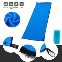 Portable Ultra-light Polar Fleece Sleeping Bag Outdoor Camping  Tent Bed Travel Warm