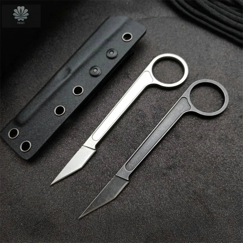 Trskt 440C Unpacking Knife Neck Tactical Camping Outdoor Rescue Survival Pokcet