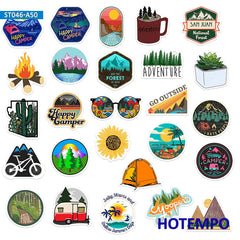 50pcs Travel Hiking Outdoor Surfing Wild Adventure Outside Camping Decal Stickers Pack