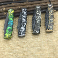 Cool Skull Pattern Ghost ABS Handle Folding knife Camping Survival Knife Pocket Fruit