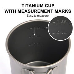 Widesea Camping Mug Titanium Cup Tourist Tableware Picnic Utensils Outdoor Kitchen