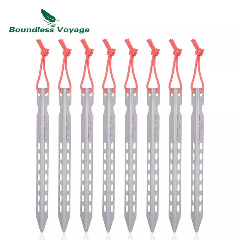 Boundless Voyage Titanium Pegs Outdoor Camping V-type Tent Stakes Portable Tent