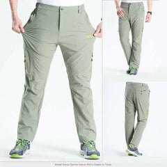 NUONEKO Stretch Hiking Pants Men Summer Breathable Quick Dry Outdoor Pants Mens