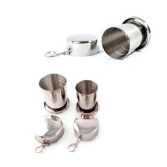 60ml/150ml/250ml Stainless Steel Camping Folding Cup Portable Outdoor Travel