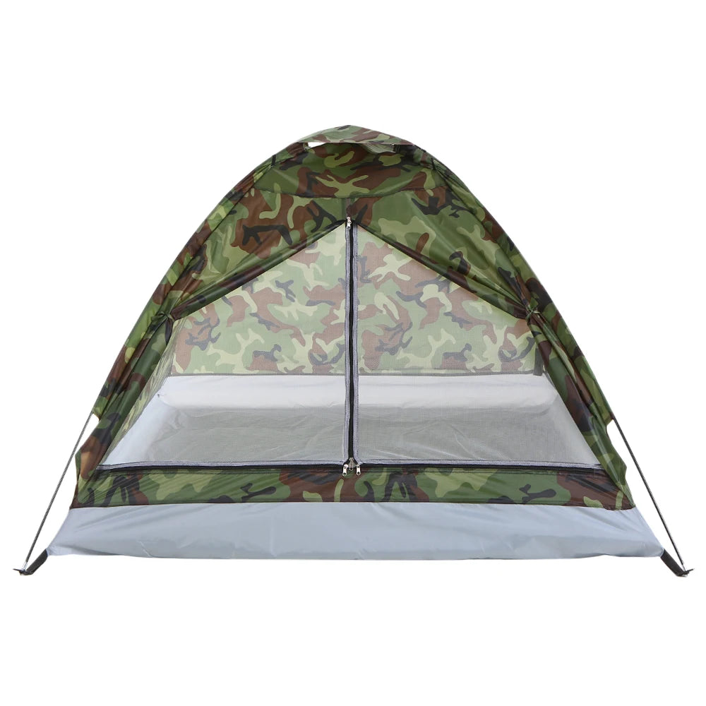 1/2 Person Camping Tent Beach Tent Single Layer Tent Portable Camouflage Polyester