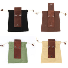 Black/ Brown/ Green/ Khaki Leather Waxed Canvas Pouch Garden Tools Bag Tote Garden