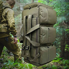 90L Large Capacity Men's Travel Bags Canvas Military Tactical Backpack Waterproof