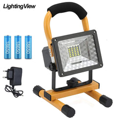 Floodlight Rechargeable COB LED Flood Light 30W Handheld Spotlight Searchlight Outdoor