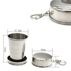 75/150/250ML  Stainless Steel Folding Cup Camping Cookware  Retractable Cup Teacups