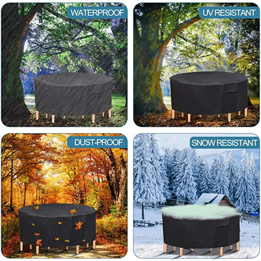 15 Size  Patio Furniture Cover Heavy Duty Waterproof Anti-Fading Cover for Outdoor Round