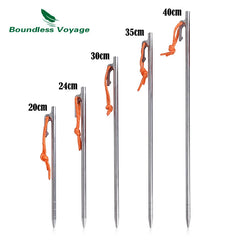 Boundless Voyage Titanium Alloy Tent Pegs Heavy Duty Nails Camping Stakes Hard