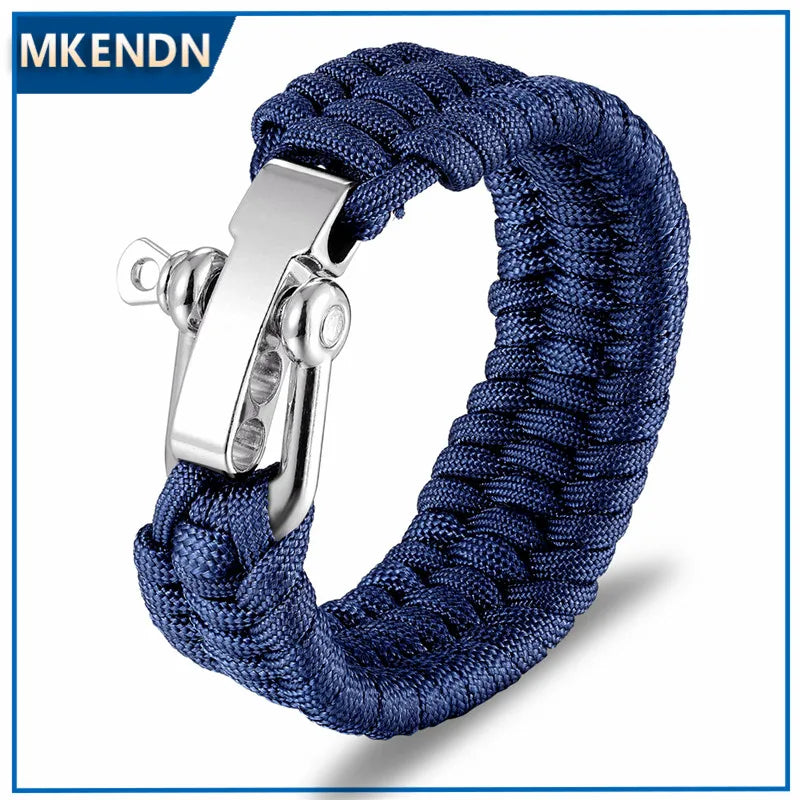 MKENDN Men Multi-function Paracord Survival Bracelet Outdoor Camping Rescue