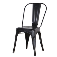 EGOONM Set of 4 Metal Dining Chairs Industrial Style Chairs Stackable Used