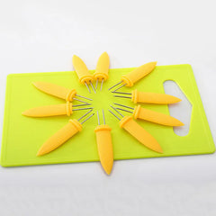 10PCS/set Fruit Forks Kitchen Gadgets Stainless Steel  Corn Holders Fork  Camping