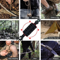 Outdoor Emergency Survival 550 Paracord Bracelet Whistles Scraper Compass Multi