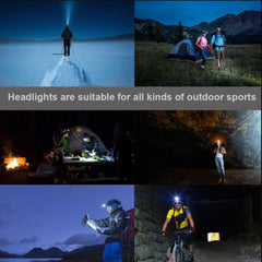 Super Bright 3 Lights LED Headlamp Waterproof Headlight Fishing Lamp 4 Lighting Modes