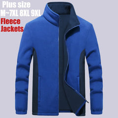 Plus size 7XL 8XL 9XL Mens Softshell Fleece Jackets Male Warm Sweatshirt Thermal