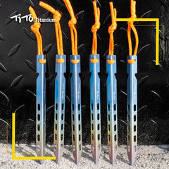 TiTo Titanium Tent Stake 6pcs/lots Colorful  V Shaped Windproof Outdoor Camping Tent