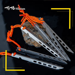 TiTo Titanium tent nails V shaped design Outdoor camping Windproof  equipment Tent tool