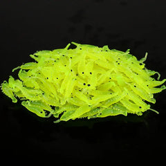 New Design 100pcs Soft Silicone  Shrimp Fishing Lures 2.7cm Small Light Green
