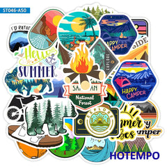 50pcs Travel Hiking Outdoor Surfing Wild Adventure Outside Camping Decal Stickers Pack