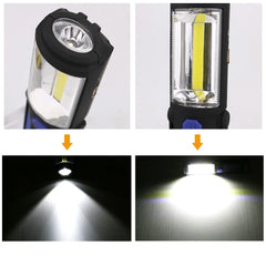 Portable USB Rechargeable COB Night Light Flashlight LED Torch Lantern Work Light