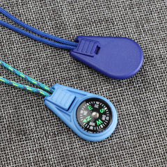 2 PCs Zipper Tail Rope Pocket Compasses EDC Mini Survival Compass for Paracord