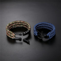 MKENDN Men Multi-function Paracord Survival Bracelet Outdoor Camping Rescue