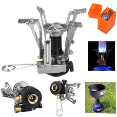 Camping Cookware Set 3000W Camping Stove Burner Cooking Pots Pans Tank Bracket