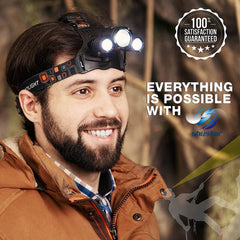 Super Bright 3 Lights LED Headlamp Waterproof Headlight Fishing Lamp 4 Lighting Modes