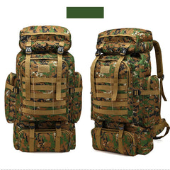80L Waterproof Molle Camo Tactical Backpack Military Army Hiking Camping Backpack