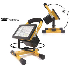 Floodlight Rechargeable COB LED Flood Light 30W Handheld Spotlight Searchlight Outdoor