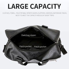 Men Leather Fitness Sport Travel Gym Bags Independent Shoe Warehouse Waterproof