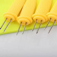 10PCS/set Fruit Forks Kitchen Gadgets Stainless Steel  Corn Holders Fork  Camping
