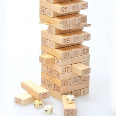 54 Pieces Number Toppling Timbers Wooden Blocks Game Stacking Blocks Stacking Tower