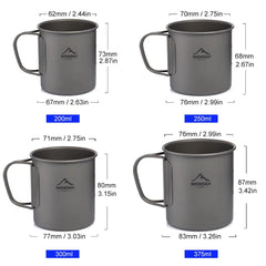 Widesea Camping Mug Titanium Cup Tourist Tableware Picnic Utensils Outdoor Kitchen