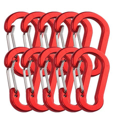 10Pcs/Set Carabiners Aluminum Alloy D Carabiner Spring Snap Clip Hooks Keychain