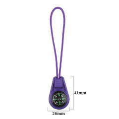 2 PCs Zipper Tail Rope Pocket Compasses EDC Mini Survival Compass for Paracord