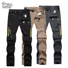 TRVLWEGO Men's Camping Hiking Pants Trekking High Stretch Summer Thin Waterproof