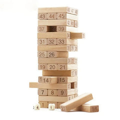 54 Pieces Number Toppling Timbers Wooden Blocks Game Stacking Blocks Stacking Tower